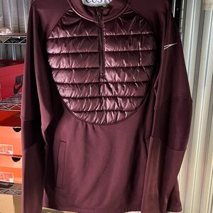 Nike Burgundy Quilted Half-Zip Pullover